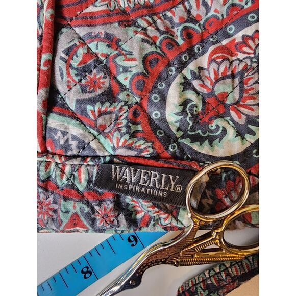 WAVERLY INSPIRATIONS Red Multicolored Paisley Hobo Quilted Hippie Crossbody - Picture 4 of 8